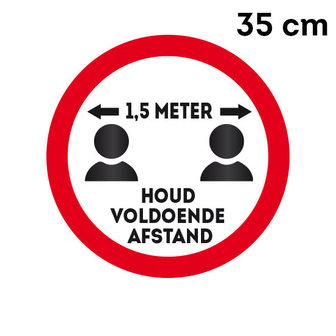 001 sticker 1,5 meter 35 cm Rood of Geel