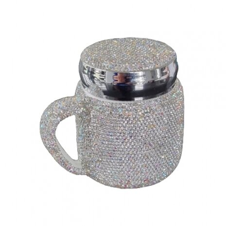 Keramische beker met diamanten strass steentjes