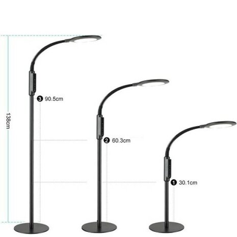 Dimbare Led Vloerlamp - Zwart