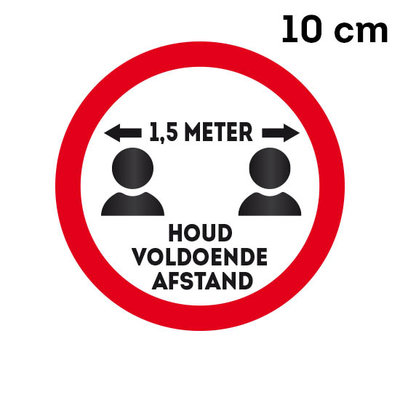 001 sticker 1,5 meter (10 cm of 35 cm) Rood of Geel