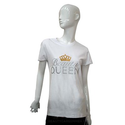 Wit T-shirt BeautyQueen goud zilver
