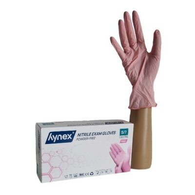 Nitril Handschoenen: Roze 100st (Hynex)