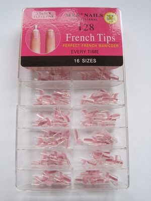 French tips rose   128 stuks 16 sizes